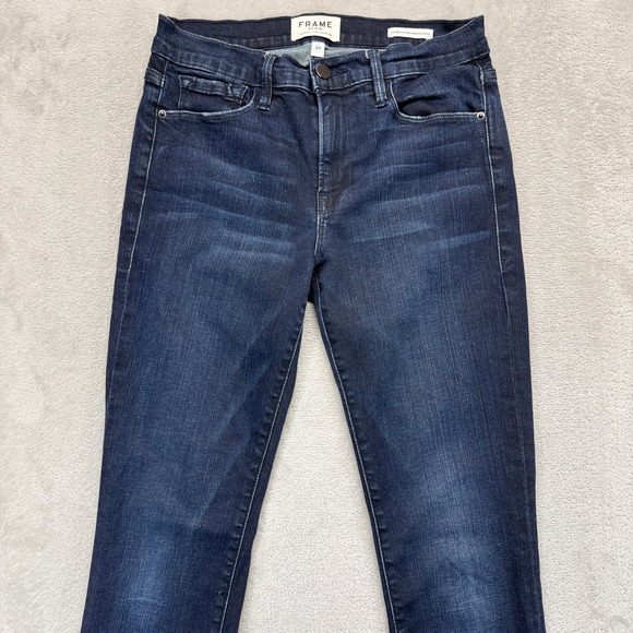 Frame Jeans Women's 27 Le Skinny de Jeanne Crop St Jones Dark Wash Stretch Denim - Picture 2 of 11